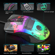 Wired gaming mechanical mouse glowing RGB PUBG e-sports computer laptop USB mouse - OFEBHS.PT