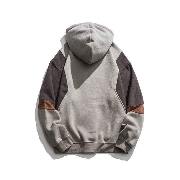 Japanese fashion brand color blocked hooded sweatshirt for men, retro city boy versatile casual top - OFEBHS.PT