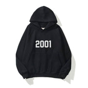 New style shoulder sleeves, double-layer hat, double line trendy brand hoodie, high street loose and plush 2001 word hoodie for men Women's Hoodie - OFEBHS.PT