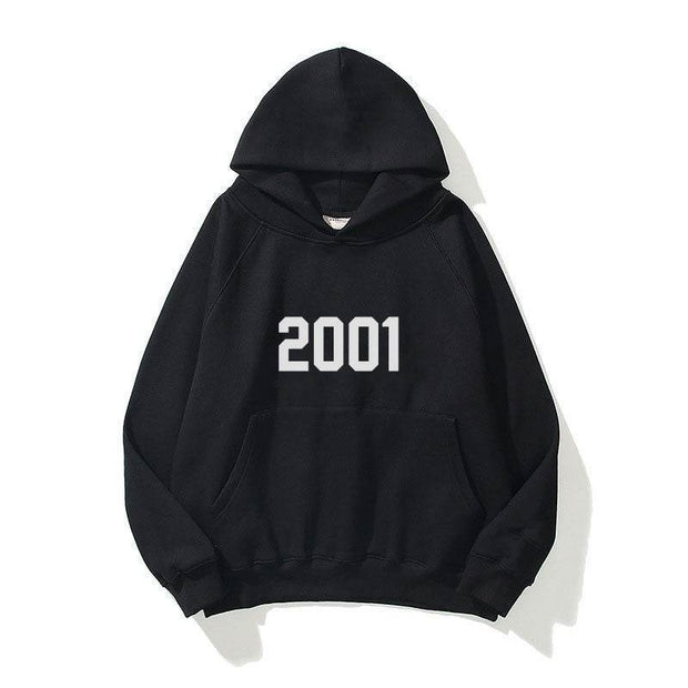 New style shoulder sleeves, double-layer hat, double line trendy brand hoodie, high street loose and plush 2001 word hoodie for men Women's Hoodie - OFEBHS.PT