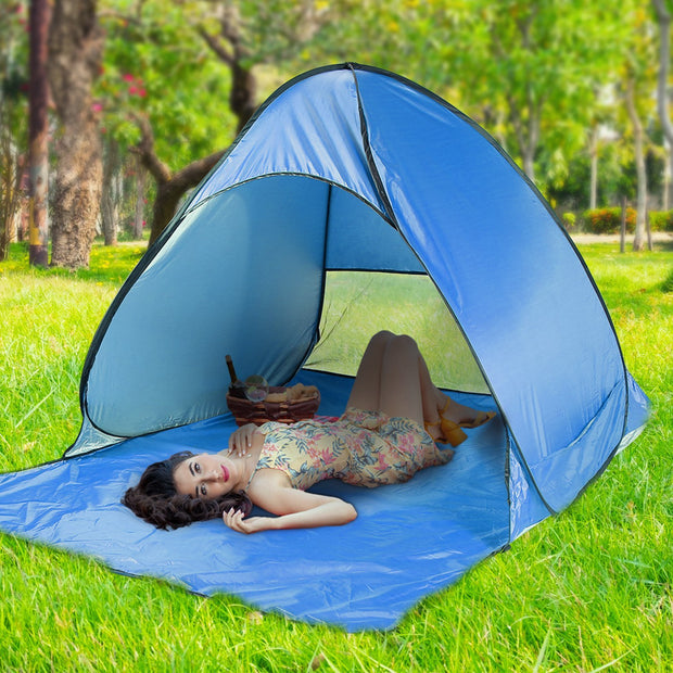 Pop-up Beach Tent, Sunshade, UV-proof Automatic Waterproof Tent For 2-3 People, With Mesh Window Storage Bag, Suitable For Outdoor Beach, Camping, Fishing, Park, Lake, Banned From Sale On Walmart