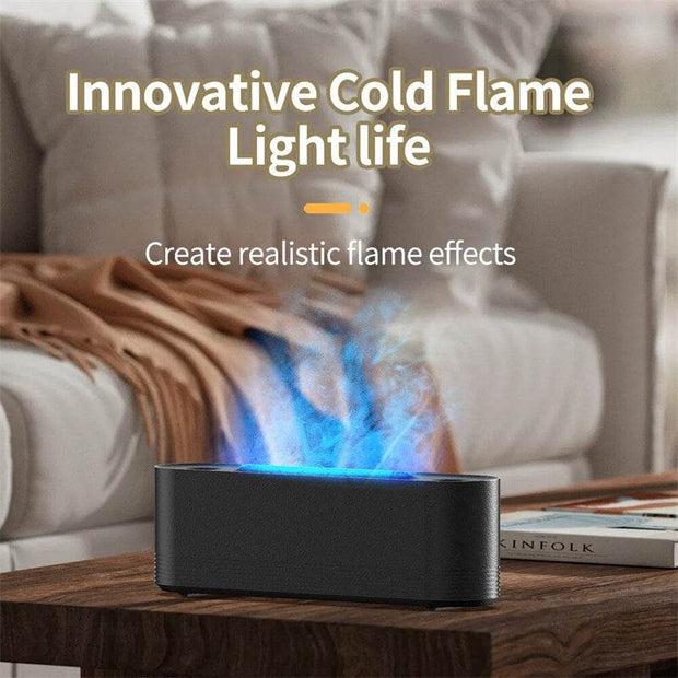 Flame Air Humidifier Ultrasonic 7 Colors Aroma Diffuser LED Cool Mist Maker Fogger Essential Oil Room Fragrance Office Home Decor - OFEBHS.PT