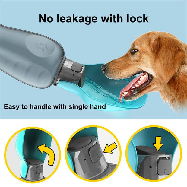 800ml Dogs Water Bottle Portable High Capacity Leakproof Pet Foldable Drinking Bowl Golden Retriever Outdoor Walking Supplies Pet Products - OFEBHS.PT