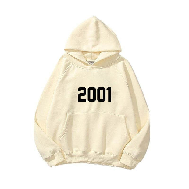 New style shoulder sleeves, double-layer hat, double line trendy brand hoodie, high street loose and plush 2001 word hoodie for men Women's Hoodie - OFEBHS.PT