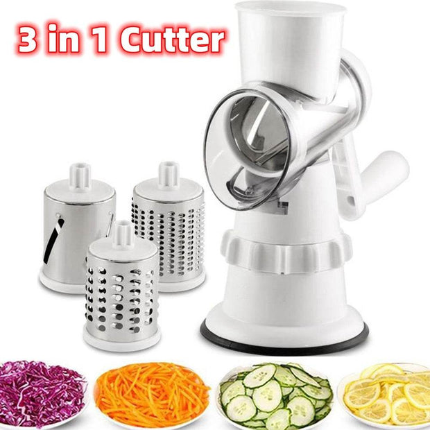3 In 1 Vegetable Slicer Manual Kitchen Accessories Grater For Vegetable Cutter Round Chopper Mandolin Shredder Potato Home Kitchen Supplies Kitchen Gadgets - OFEBHS.PT