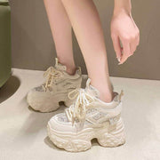 10cm Hidden Heel Platform Sequins Dad Shoes - OFEBHS.PT