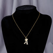 1PCS Fashionable Gold Diamond Crown Uppercase Letter Popular Pendant Necklace Suitable For Daily Use Festivals Parties Gifts Jewelry Set - OFEBHS.PT