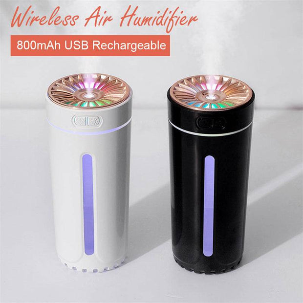 Wireless Air Humidifier Colorful Lights Mute Ultrasonic USB Fogger Diffuser Purifier 800mAh Rechargeabl Cool Mist Maker For Car - OFEBHS.PT