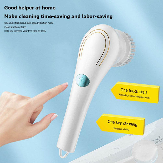Multifunctional Electric Handheld Kitchen Household Dishwashing Brush Handheld Scrubber Bathtub Sink Bathroom Kitchen Tile Cleaning Tool Drill Brush Set With 5 Heads - OFEBHS.PT