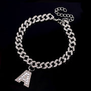 Hip Hop Alphabet Pendant Cuban Chain Anklet