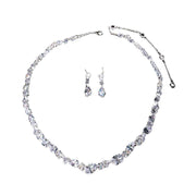 Simple necklace earring set bride's wedding jewelry set fashionable and versatile accessories - OFEBHS.PT