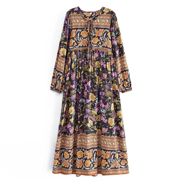 Tassel Bohemian vacation style long dress for women - OFEBHS.PT