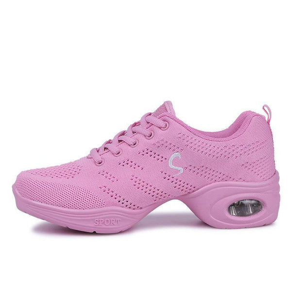 Women's Summer Breathable Fly Woven Mesh Soft Bottom Dancing Shoes - OFEBHS.PT