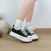 Lace-Up Canvas Platform Sneakers - OFEBHS.PT