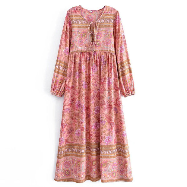 Tassel Bohemian vacation style long dress for women - OFEBHS.PT