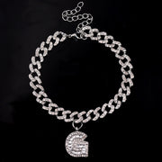 Hip Hop Alphabet Pendant Cuban Chain Anklet