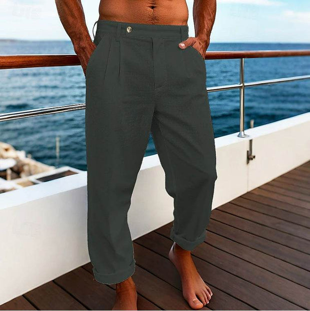 Men's Pocket Flat Comfortable Breathable Trousers - OFEBHS.PT