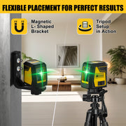 Laser Level, Green Cross Line Laser Lever, With Self-leveling, Manual, Pulse Mode, Lazer Level Tool For Picture Hanging, Tiling, Includes 360 Degree Magnetic Base & Battery