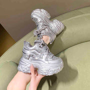 10cm Hidden Heel Platform Sequins Dad Shoes - OFEBHS.PT
