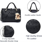 Women 4Pcs Top Handle Satchel Hobo PU Leather Handbag Set Large Tote Purse Shoulder Bag Card Holder - OFEBHS.PT