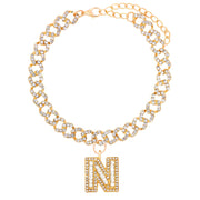 Hip Hop Alphabet Pendant Cuban Chain Anklet