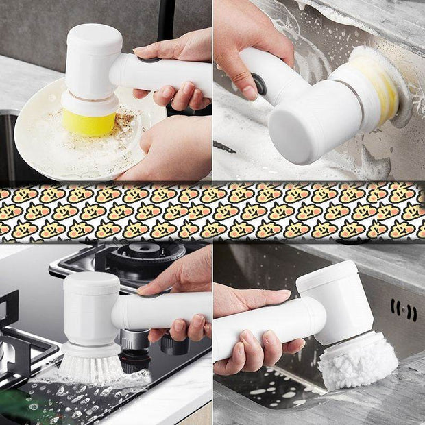 Kitchen Supplies Multifunctional Brush Electric Scrubber Rechargeable Dishwashing Brush Automatic Range Hood Stove - OFEBHS.PT