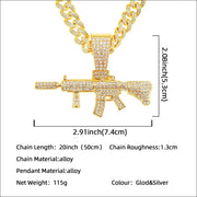 Fashion Jeweled Pendant Cuban Necklace