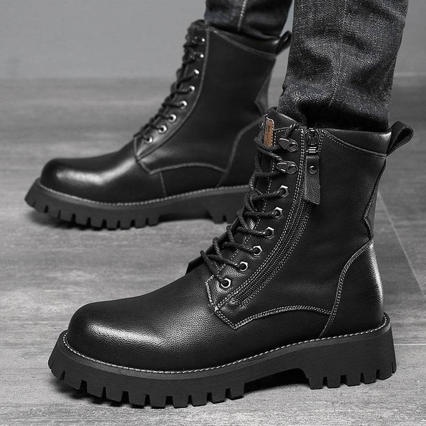 Worker Boot High Top British Style Thick Bottom Fleece-lined - OFEBHS.PT