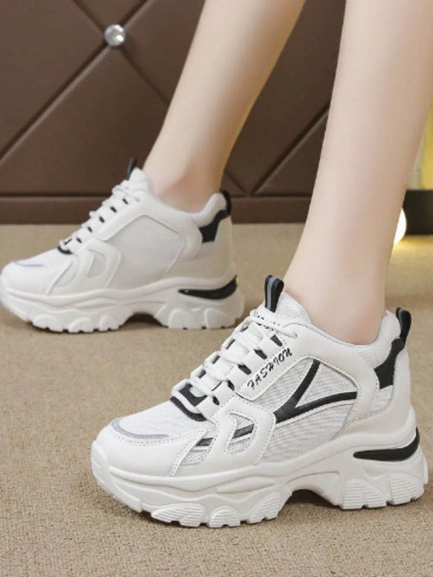 Mesh Lace Up Platform Sneakers - OFEBHS.PT