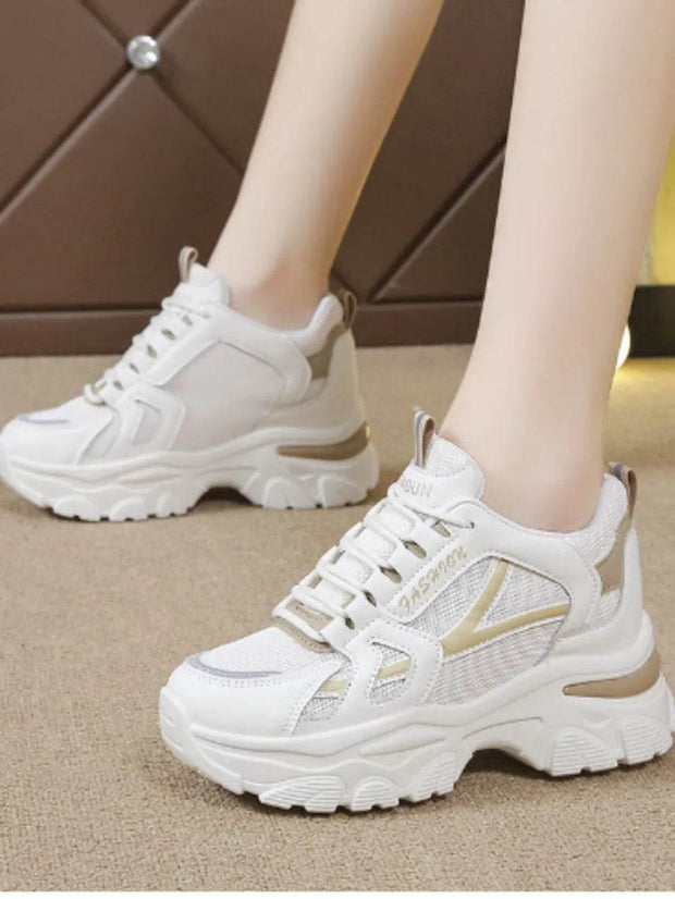 Mesh Lace Up Platform Sneakers - OFEBHS.PT