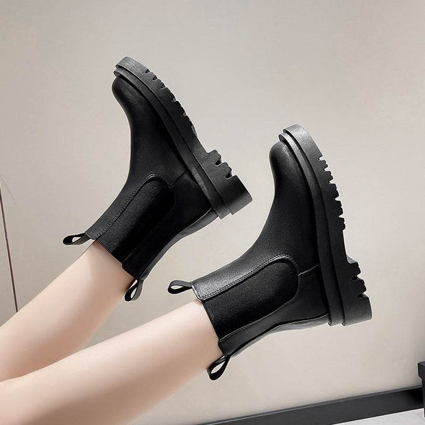 Fashion Female British Style Platform Ankle Boots - OFEBHS.PT