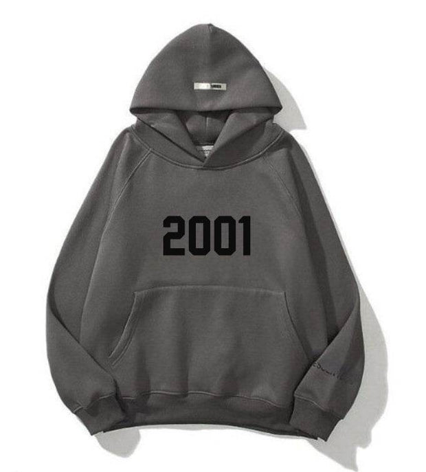 New style shoulder sleeves, double-layer hat, double line trendy brand hoodie, high street loose and plush 2001 word hoodie for men Women's Hoodie - OFEBHS.PT