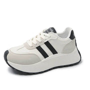 Side Striped Lace Up Platform Athletic Sneakers - OFEBHS.PT