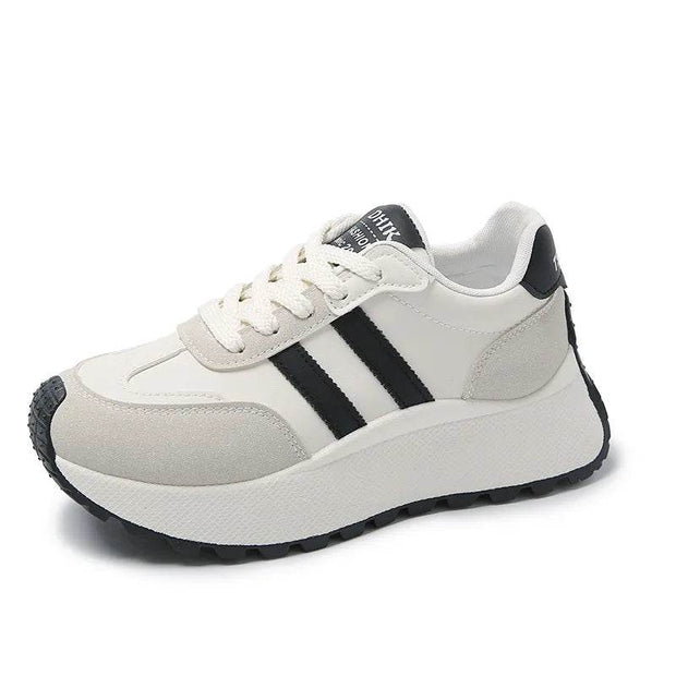 Side Striped Lace Up Platform Athletic Sneakers - OFEBHS.PT