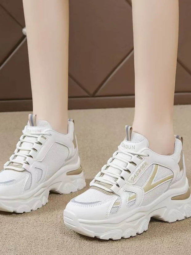 Mesh Lace Up Platform Sneakers - OFEBHS.PT