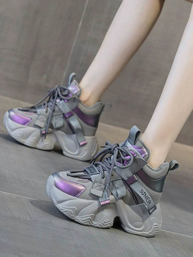 Chunky Platform Lace Up Sneakers - OFEBHS.PT