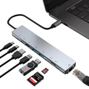 Eight in one docking station Type-C to network card HDMI multifunctional laptop converter - OFEBHS.PT