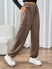Tied Joggers with Pockets - OFEBHS.PT