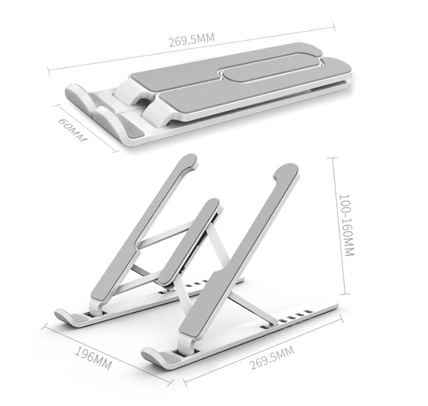 Universal Laptop Stand Adjustable Notebook Holder for Macbook Non-slip Foldable Cooling Base Bracket for Laptop/Tablet/phone - OFEBHS.PT