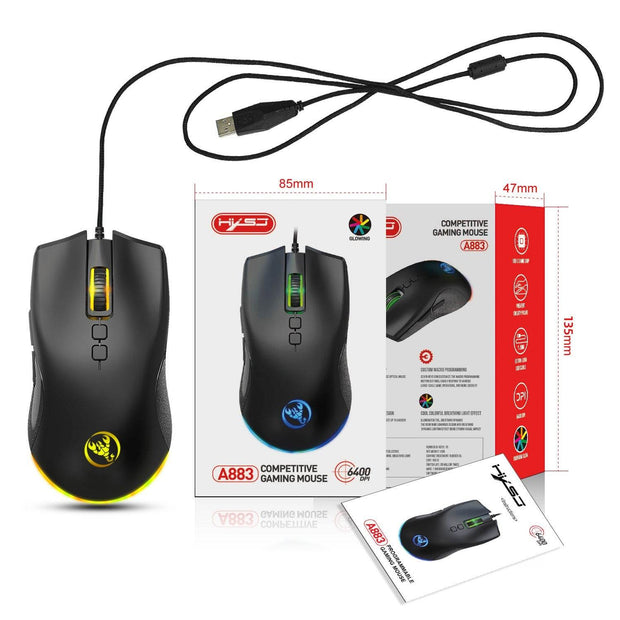 Esports Colorful Luminous Wired Mouse USB Laptop CF LOL Gaming Mouse - OFEBHS.PT