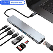 Eight in one docking station Type-C to network card HDMI multifunctional laptop converter - OFEBHS.PT