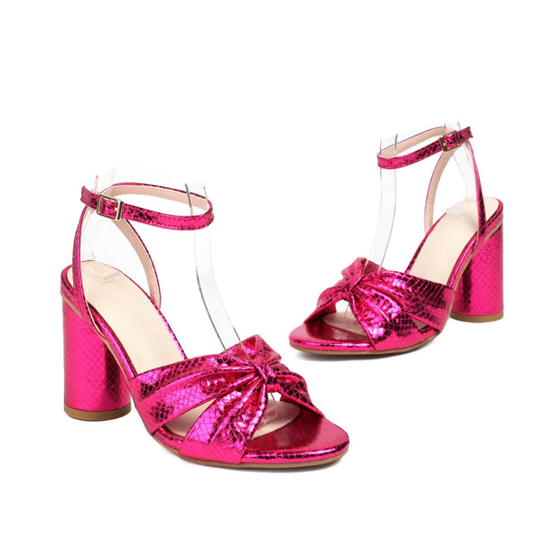 High Heel Plus Size Peep Toe Ankle Buckle Sandals - OFEBHS.PT