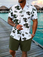 Gradient 3D Printing Outdoor Short-sleeved Shorts 2-piece Set - OFEBHS.PT