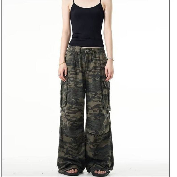 High Street Retro Multi-pocket Camouflage Cargo Pants - OFEBHS.PT