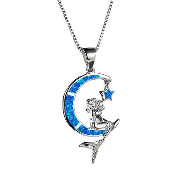 European And American Fashion Moon Mermaid Necklace - OFEBHS.PT