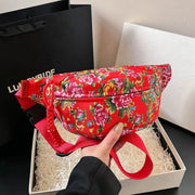 Women's Big Flower Western Style All-matching Waist Bag - OFEBHS.PT