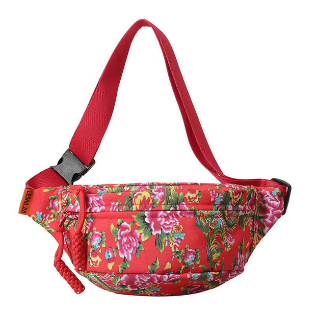 Women's Big Flower Western Style All-matching Waist Bag - OFEBHS.PT