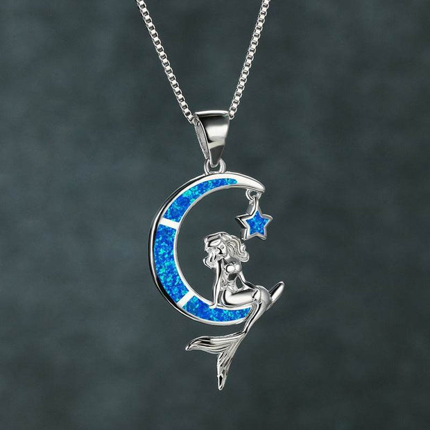 European And American Fashion Moon Mermaid Necklace - OFEBHS.PT