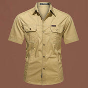 Workwear Short Sleeve Cotton Work Clothes Shirt Outdoor Loose Men's Shirt - OFEBHS.PT