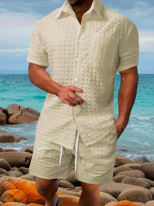 Gradient 3D Printing Outdoor Short-sleeved Shorts 2-piece Set - OFEBHS.PT